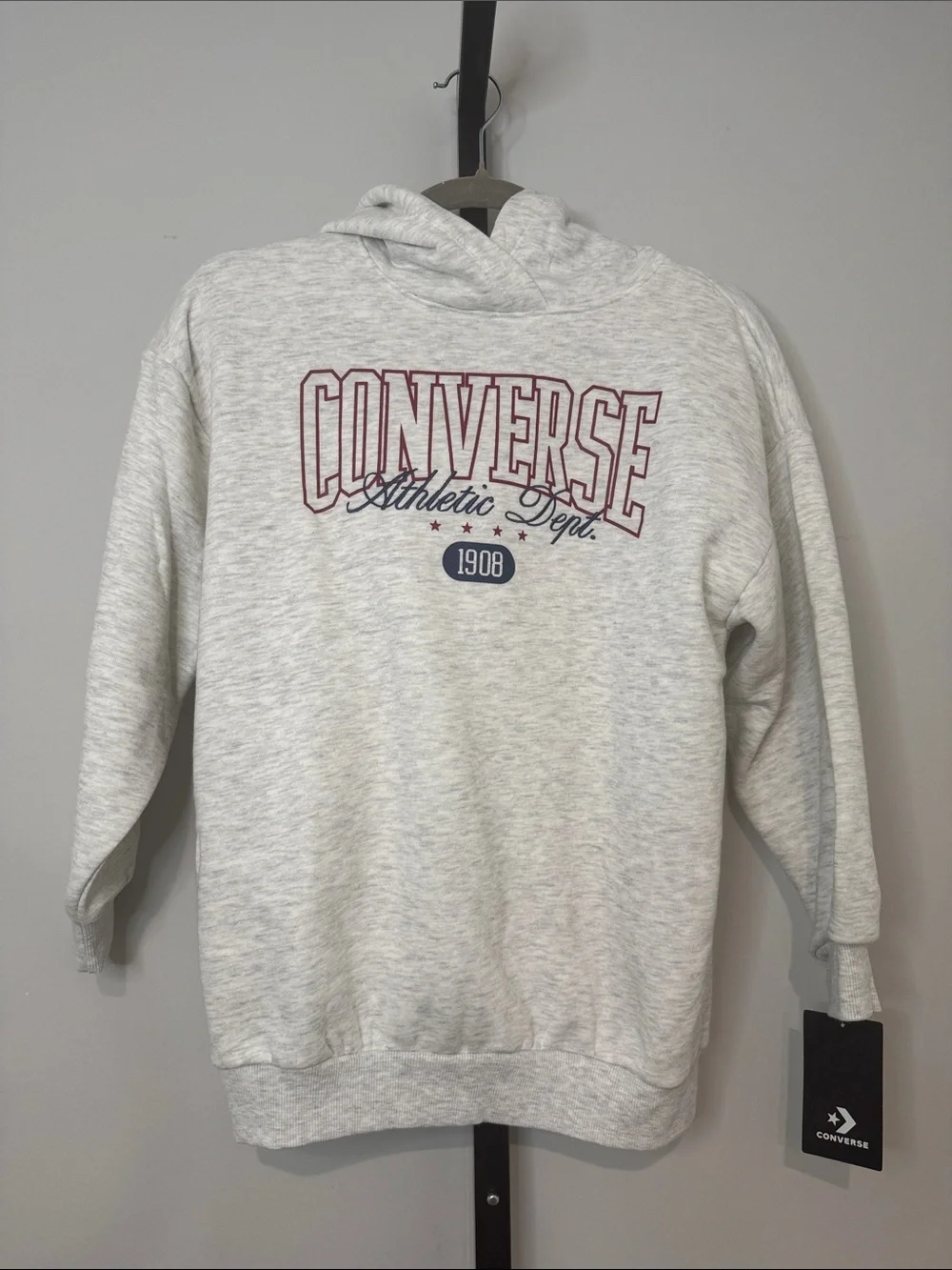 Converse Athletic Dept. Hooded Sweatshirt Gray Girls XS 6-9yrs New NWT